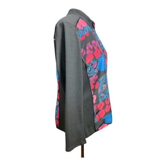 Coldwater Creek Petite M Colorful Floral Patchwork Mandarin Collar Jacket - Picture 4 of 13